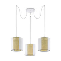 HÄNGELEUCHTE Arnhem 96/130 cm   - Braun/Weiß, Natur, Naturmaterialien/Papier (96/130cm) - Eglo