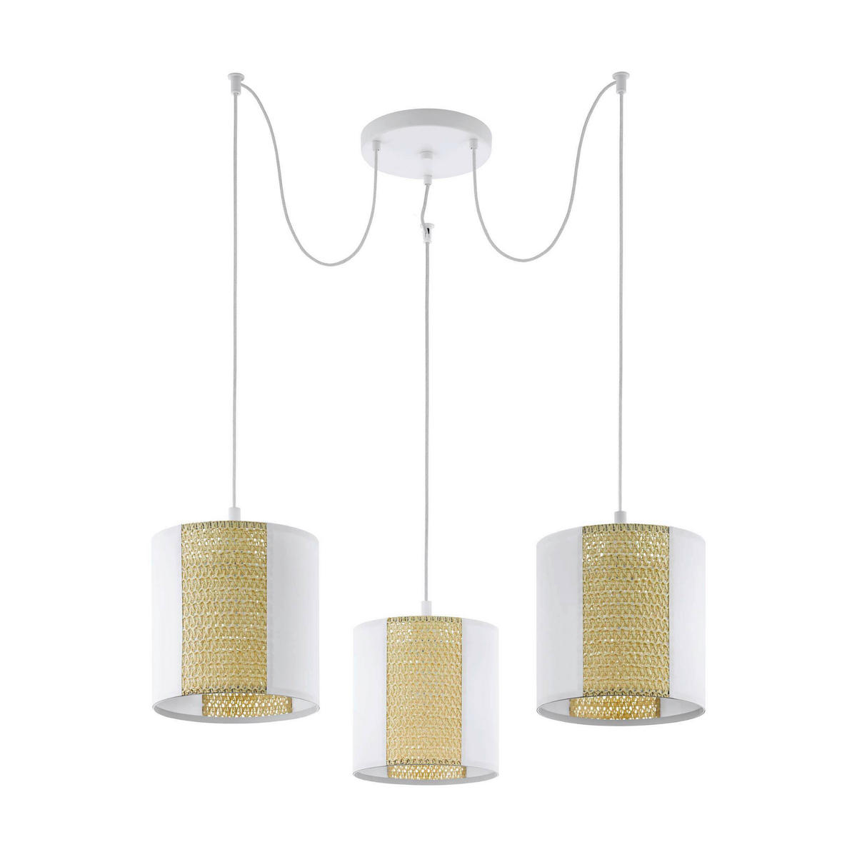 HÄNGELEUCHTE Arnhem 96/130 cm   - Braun/Weiß, Natur, Naturmaterialien/Papier (96/130cm) - Eglo
