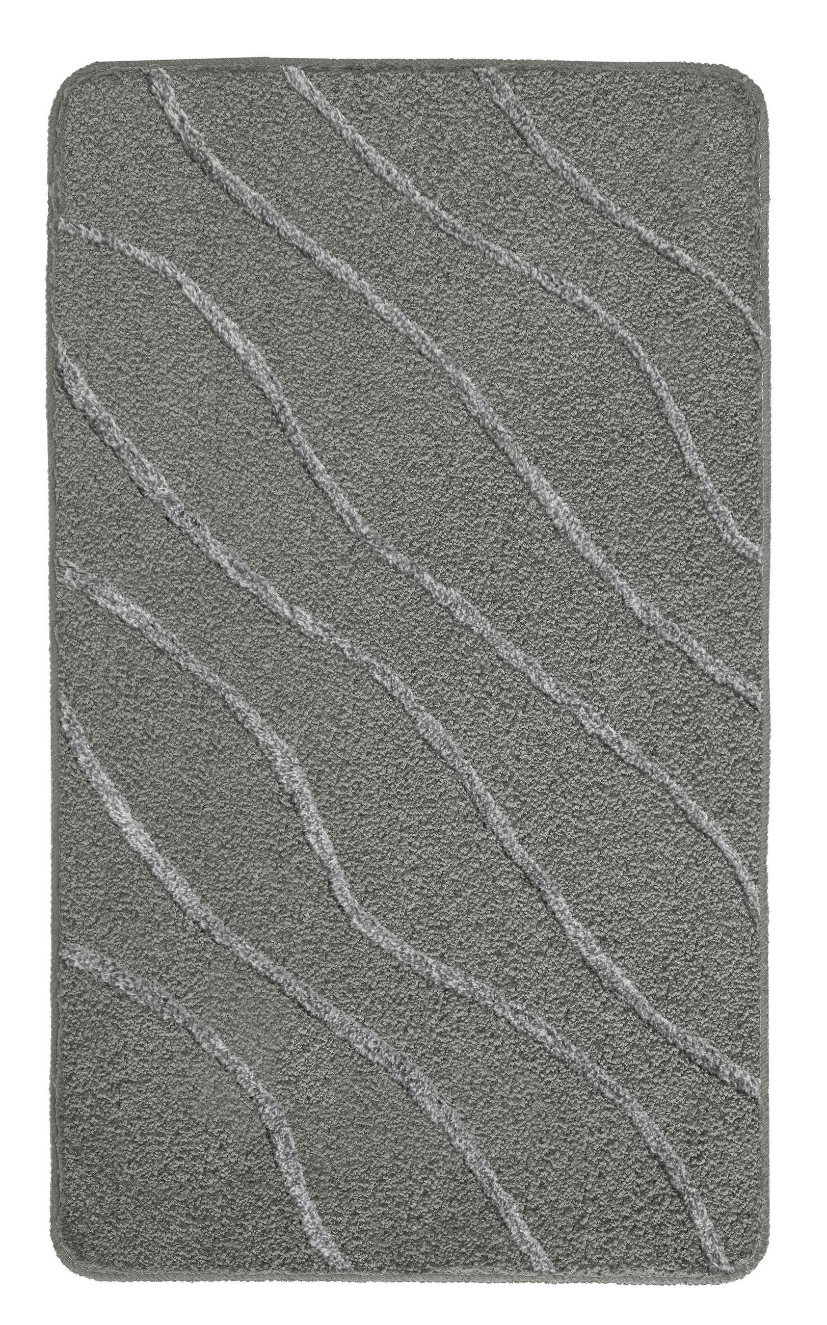 COVOR DE BAIE   gri deschis, gri închis   - gri deschis/gri închis, Basics, plastic/textil (100/60/2cm)
