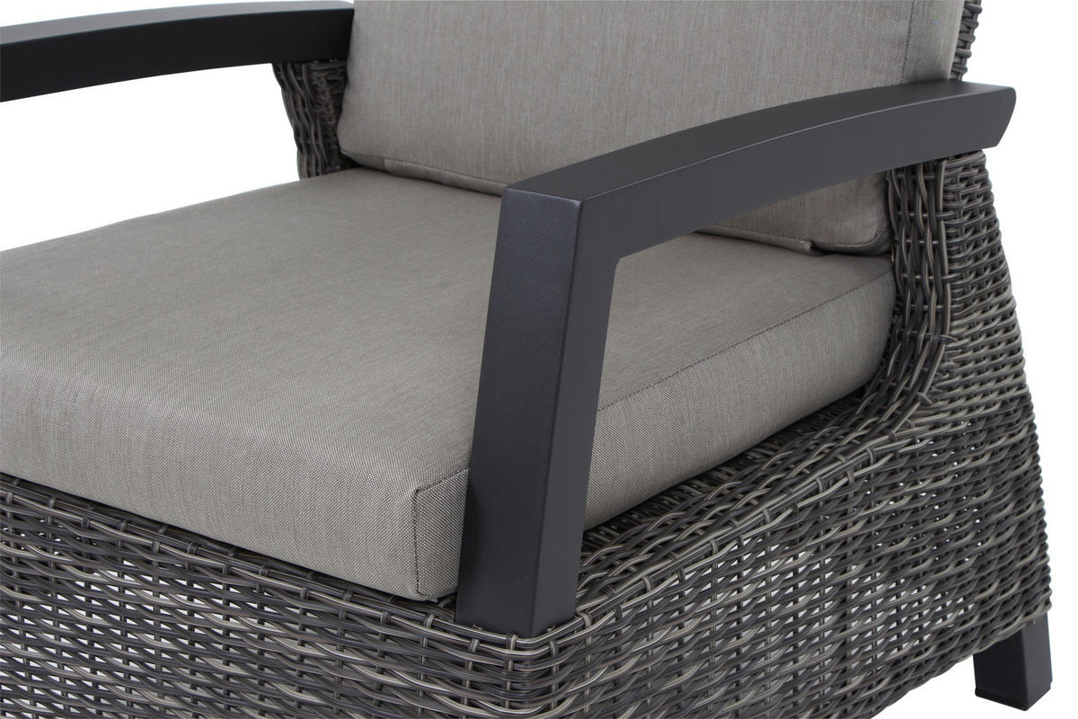LOUNGEGARNITUR 4-teilig   72/206/103 cm Aluminium  - Grau, Basics, Keramik/Kunststoff (72/206/103cm) - Siena Garden