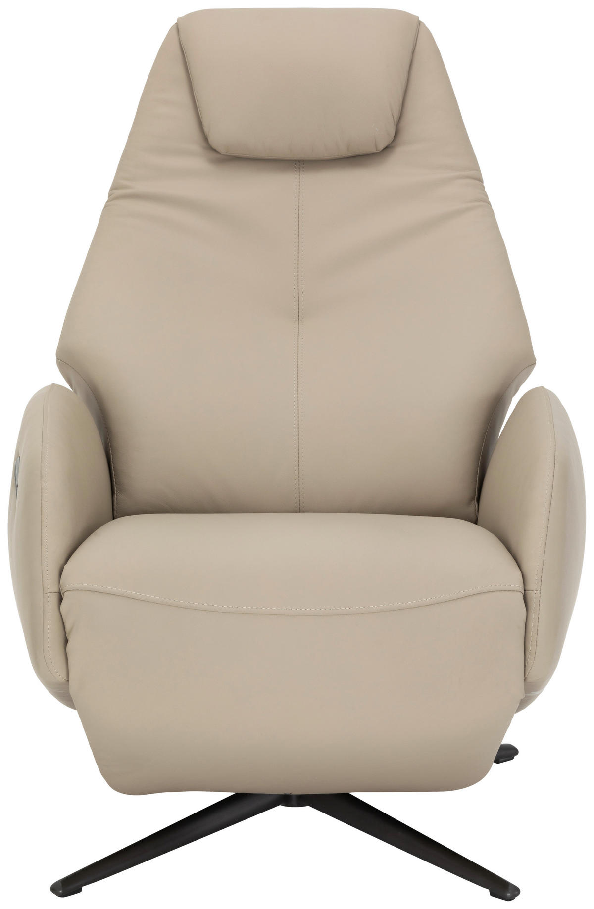 RELAXSESSEL Lederlook Echtleder    - Beige/Schwarz, KONVENTIONELL, Leder/Textil (73/112/86cm) - Livetastic