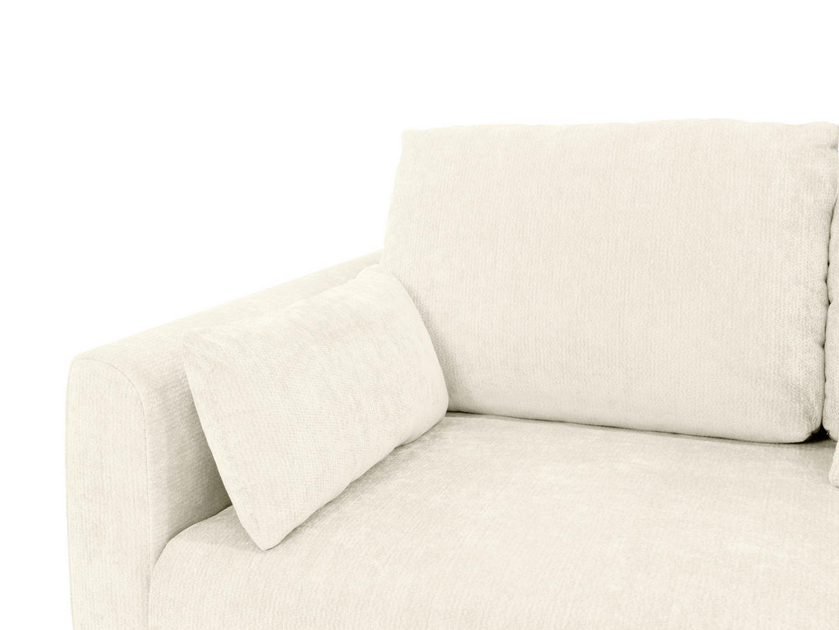 SCHLAFSOFA  in Chenille Creme  - Creme/Schwarz, KONVENTIONELL, Kunststoff/Textil (161/90/108cm) - Carryhome