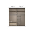 SCHWEBETÜRENSCHRANK 201/223/68 cm 2-türig Weiß  - Alufarben/Weiß, KONVENTIONELL, Glas/Holzwerkstoff (201/223/68cm) - Novel