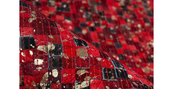 FLACHWEBETEPPICH 200/290 cm Rot, Goldfarben  - Rot/Goldfarben, Basics, Leder/Textil (200/290cm) - Novel