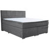 BOXSPRINGBETT 180/200 cm  in Grau, Hellgrau  - Chromfarben/Hellgrau, Design, Holz/Holzwerkstoff (180/200cm) - Boxxx