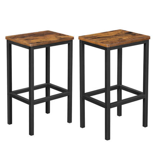 BARHOCKER-SET Braun, Schwarz Stahl Recyclingholz Schichtholz Typenauswahl  - Schwarz/Braun, Basics, Metall (40/65/30cm) - Boxxx