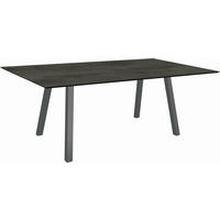 GARTENTISCH Kunststoff Schwarz rechteckig  - Anthrazit/Schwarz, MODERN, Kunststoff/Metall (180/100/75cm) - Stern