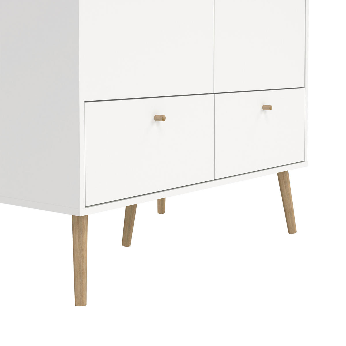 ŠATNÍ SKŘÍŇ S OTOČNÝMI DVEŘMI, bílá, 98,7/200,1/58,1 cm - bílá/barvy dubu, Design, dřevo/kompozitní dřevo (98,7/200,1/58,1cm) - Livetastic