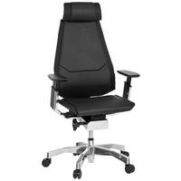 DREHSTUHL Schwarz  - Schwarz/Alufarben, MODERN, Leder/Kunststoff (57/119/46cm) - MID.YOU