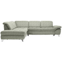 ECKSOFA in Webstoff Grün  - Alufarben/Grün, Design, Textil/Metall (260/319cm) - Beldomo Style