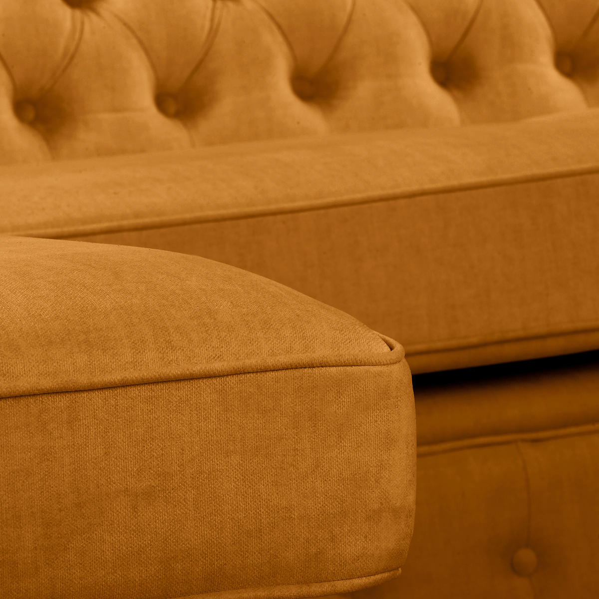 ECKSOFA Laura Bernsteinfarben Mikrofaser  - Bernsteinfarben/Braun, Design, Holz/Textil (182/284cm) - P & B