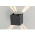LED-WANDLEUCHTE Atlas 10/10/10 cm  - Dunkelgrau, Basics, Kunststoff/Metall (10/10/10cm) - Novel