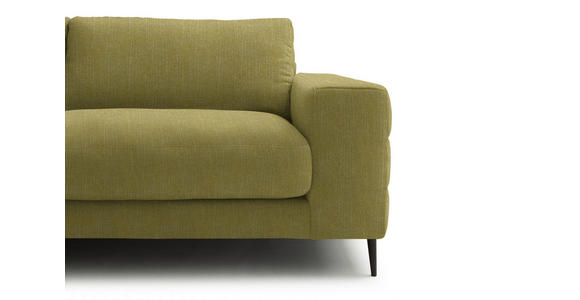 ECKSOFA  in Flachgewebe Hellgrün Rücken echt  177/253 cm  - Schwarz/Hellgrün, Design, Textil/Metall (177/253cm) - Dieter Knoll
