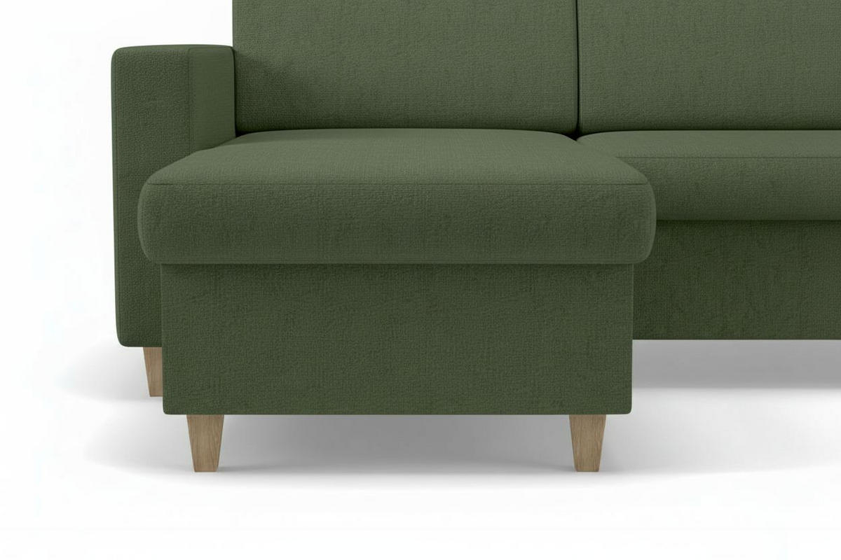 WOHNLANDSCHAFT NIKAS Grün Bouclé  - Buchefarben/Grün, Design, Holz/Textil (310/160/145cm) - MID.YOU