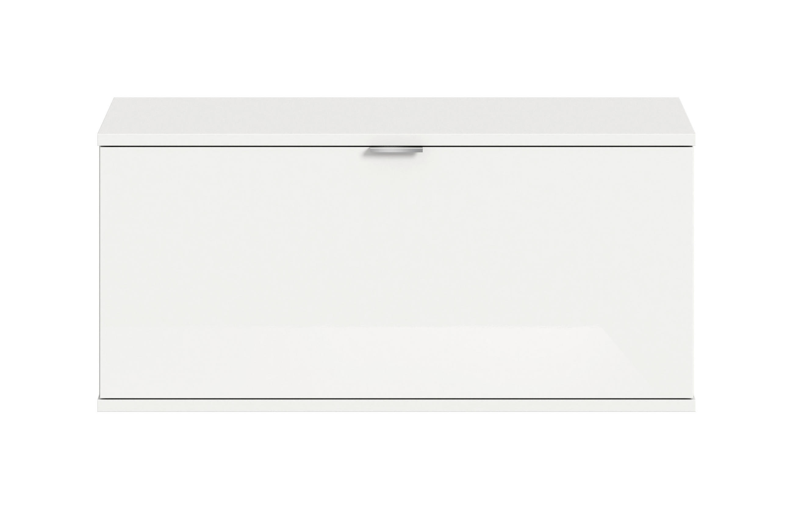 SCHUHBANK 92/42/32 cm  - Chromfarben/Weiß Hochglanz, Design, Holzwerkstoff/Kunststoff (92/42/32cm) - Livetastic