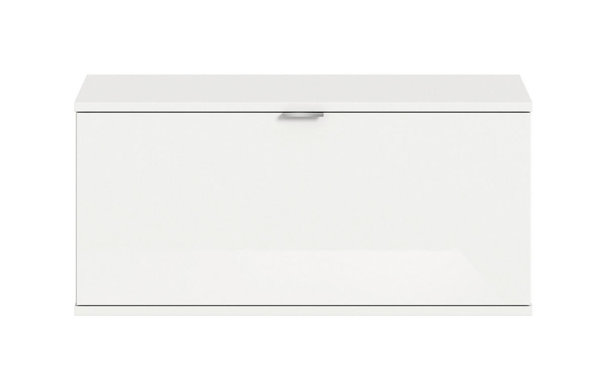 SCHUHBANK 92/42/32 cm  - Chromfarben/Weiß Hochglanz, Design, Holzwerkstoff/Kunststoff (92/42/32cm) - Livetastic