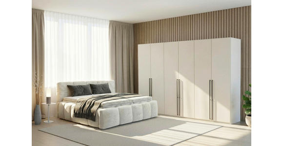 BOXBETT 180/200 cm,  in Beige, gepolstertes Kopfteil, Bettkasten, Topper, Matratzen, H3 + H3 = fest  - Beige/Schwarz, MODERN, Kunststoff/Textil (180/200cm) - Xora