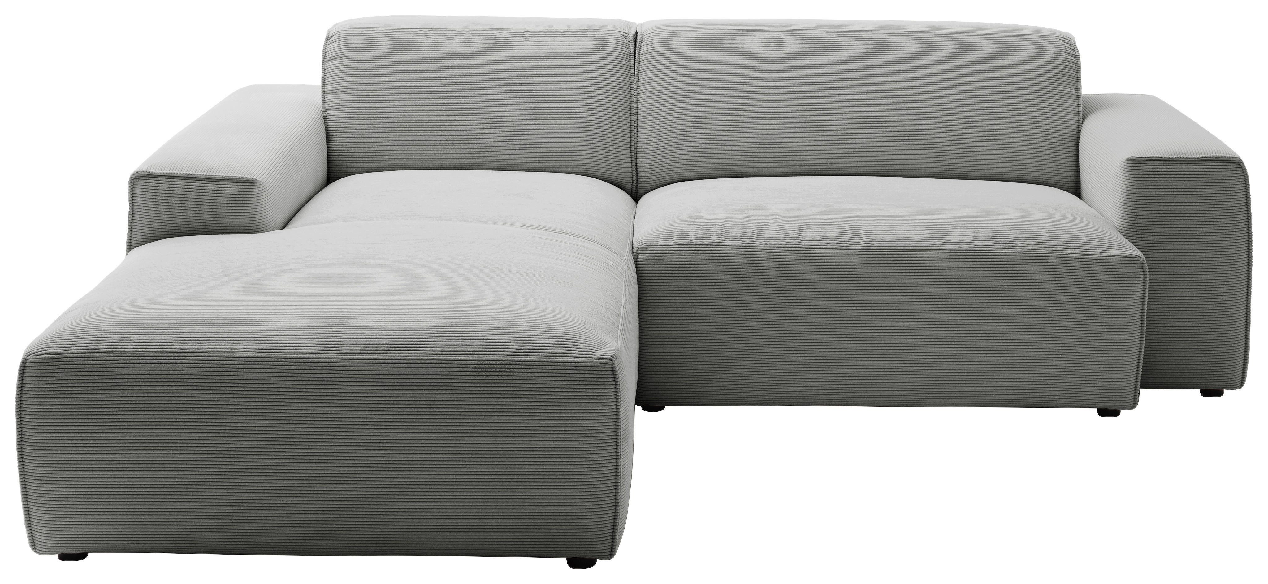 ECKSOFA Grau Cord  - Schwarz/Grau, Design, Kunststoff/Textil (189/230cm) - Pure Home Lifestyle