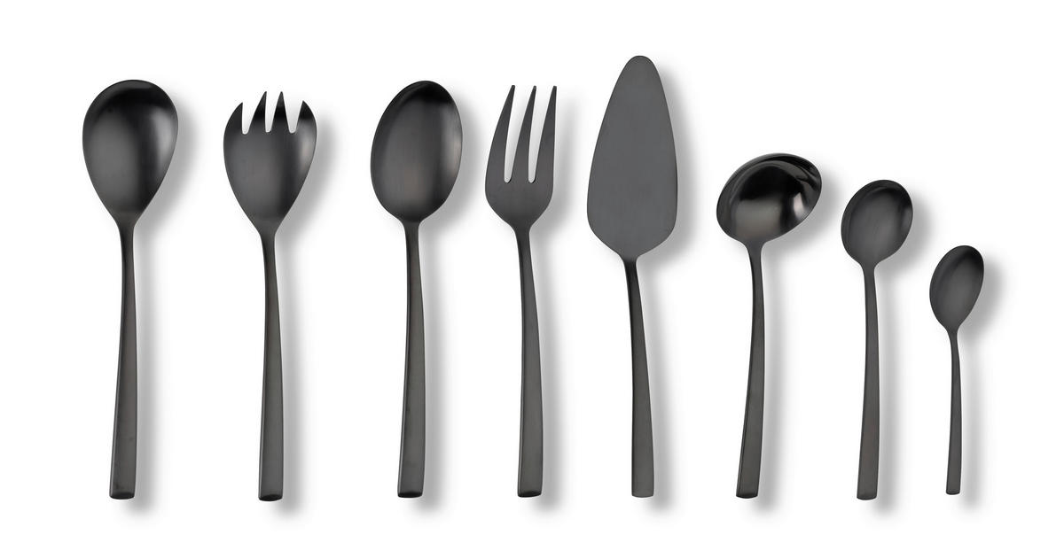 SADA PRÍBOROV ušľachtilá oceľ, 68-dielne - čierna, Basics, kov - Echtwerk