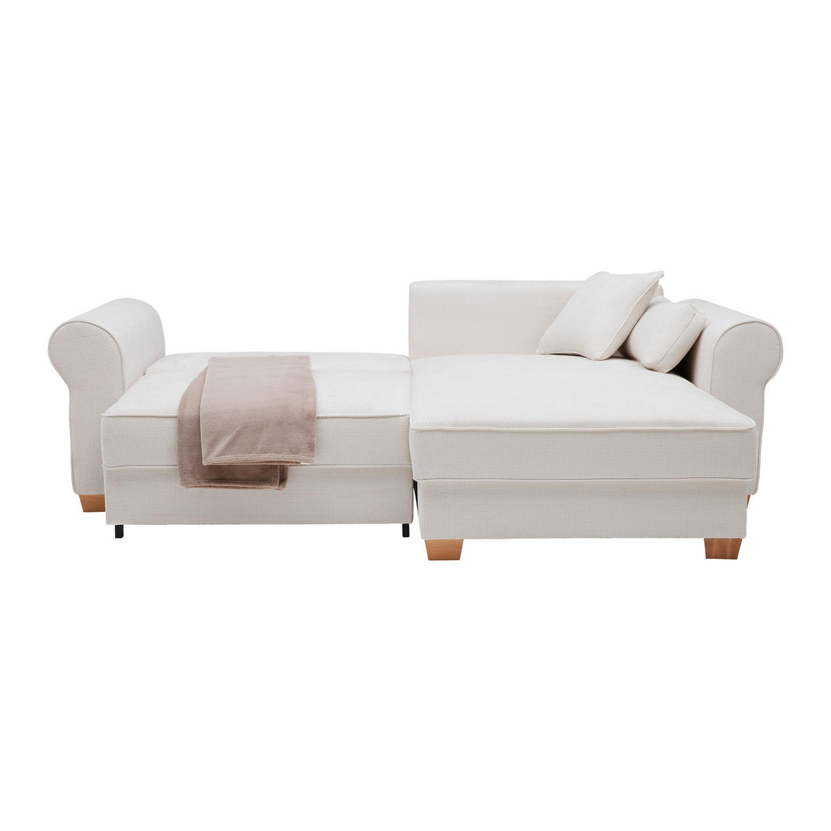 HÖRNSOFFA i cremefärgad  - beige/cremefärgad, Modern, trämaterial/trä (255/185cm) - MID.YOU
