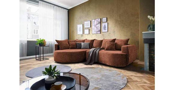 ECKSOFA in Chenille Braun  - Schwarz/Braun, Design, Kunststoff/Textil (194/307cm) - Carryhome