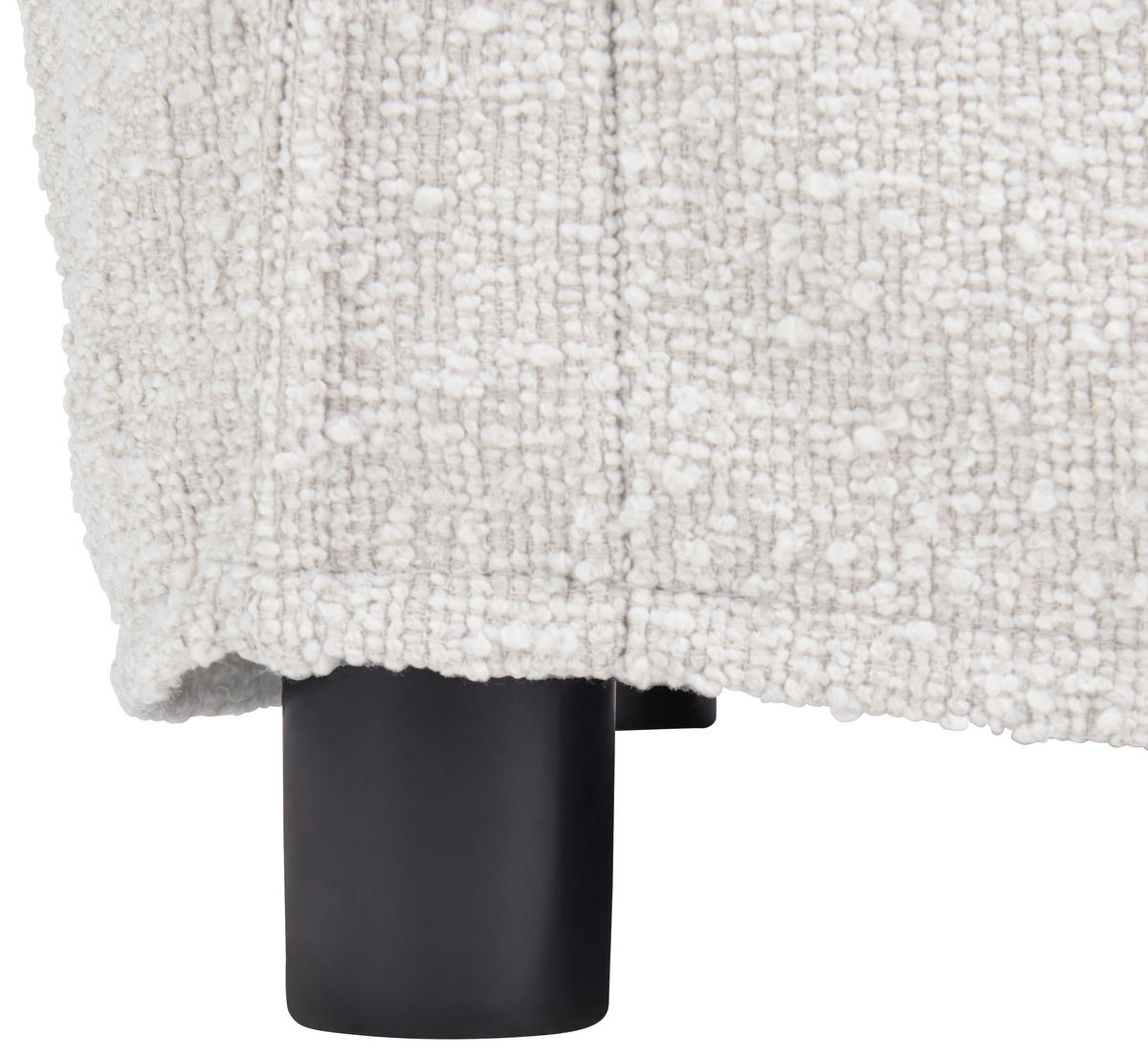 HUSSEN-SOFA in Flachgewebe, Bouclé Weiss  - Weiss, Trend, Textil/Metall (195/82/98cm) - Livetastic