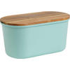 BROTBOX 21,50/37,00/17,20 cm  - Türkis/Akaziefarben, Basics, Holz/Kunststoff (21,50/37,00/17,20cm) - Echtwerk