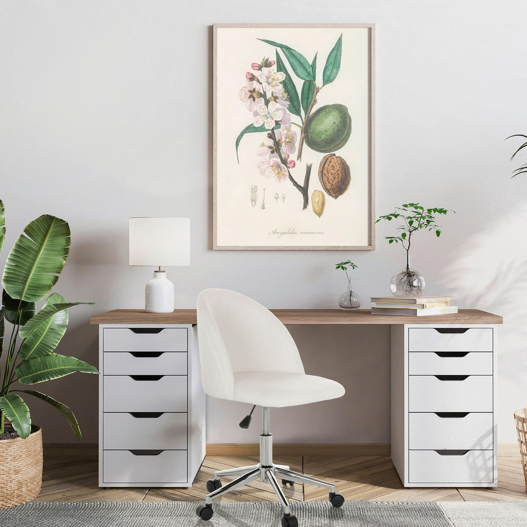 Thumbnail - Mid.you Drehstuhl, Weiß, Textil, Drehkreuz, 49x77-87x55 cm, Sitzfläche 360° drehbar, Arbeitszimmer, Bürostühle, Drehstüh...