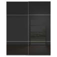 SCHWEBETÜRENSCHRANK 162/223/68 cm 2-türig Grau, Schwarz  - Chromfarben/Schwarz, KONVENTIONELL, Glas/Holzwerkstoff (162/223/68cm) - Novel