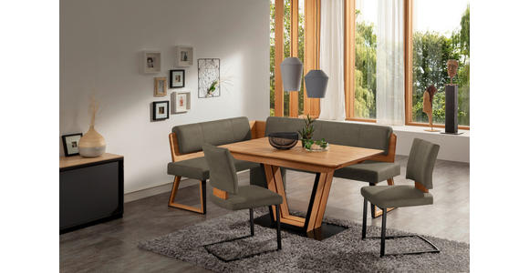 ECKBANK 235/165 cm  in Schlammfarben, Wildeiche  - Wildeiche/Schlammfarben, Design, Holz/Textil (235/165cm) - Venda