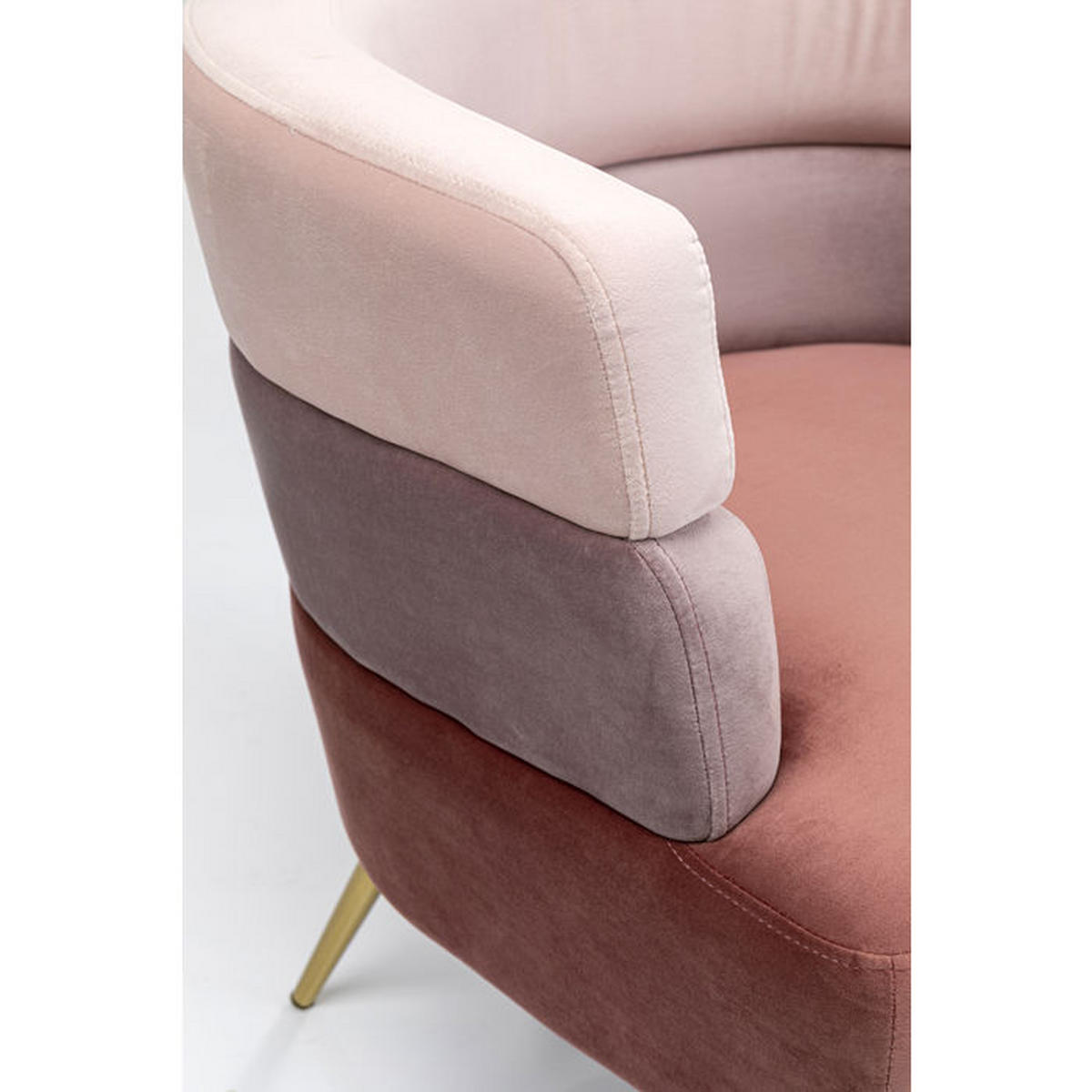 COCKTAILSESSEL Samt Rosa, Altrosa    - Goldfarben/Altrosa, Trend, Textil/Metall (65/74/64cm) - Kare-Design