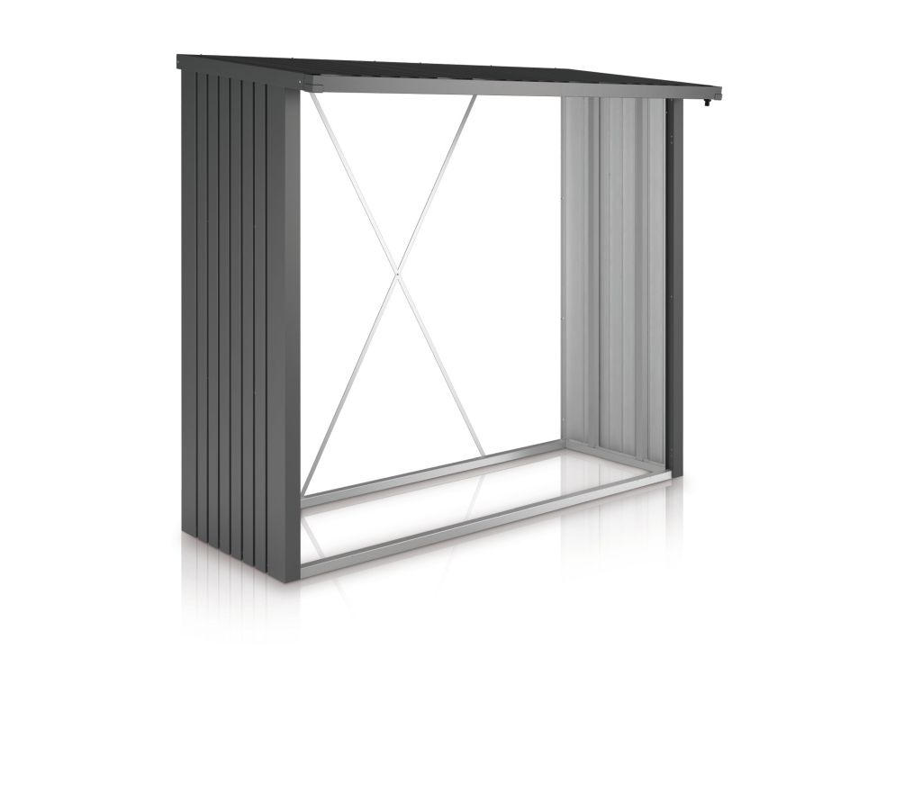 KAMINHOLZREGAL - Dunkelgrau, Design, Metall (229/199/102cm) - Biohort