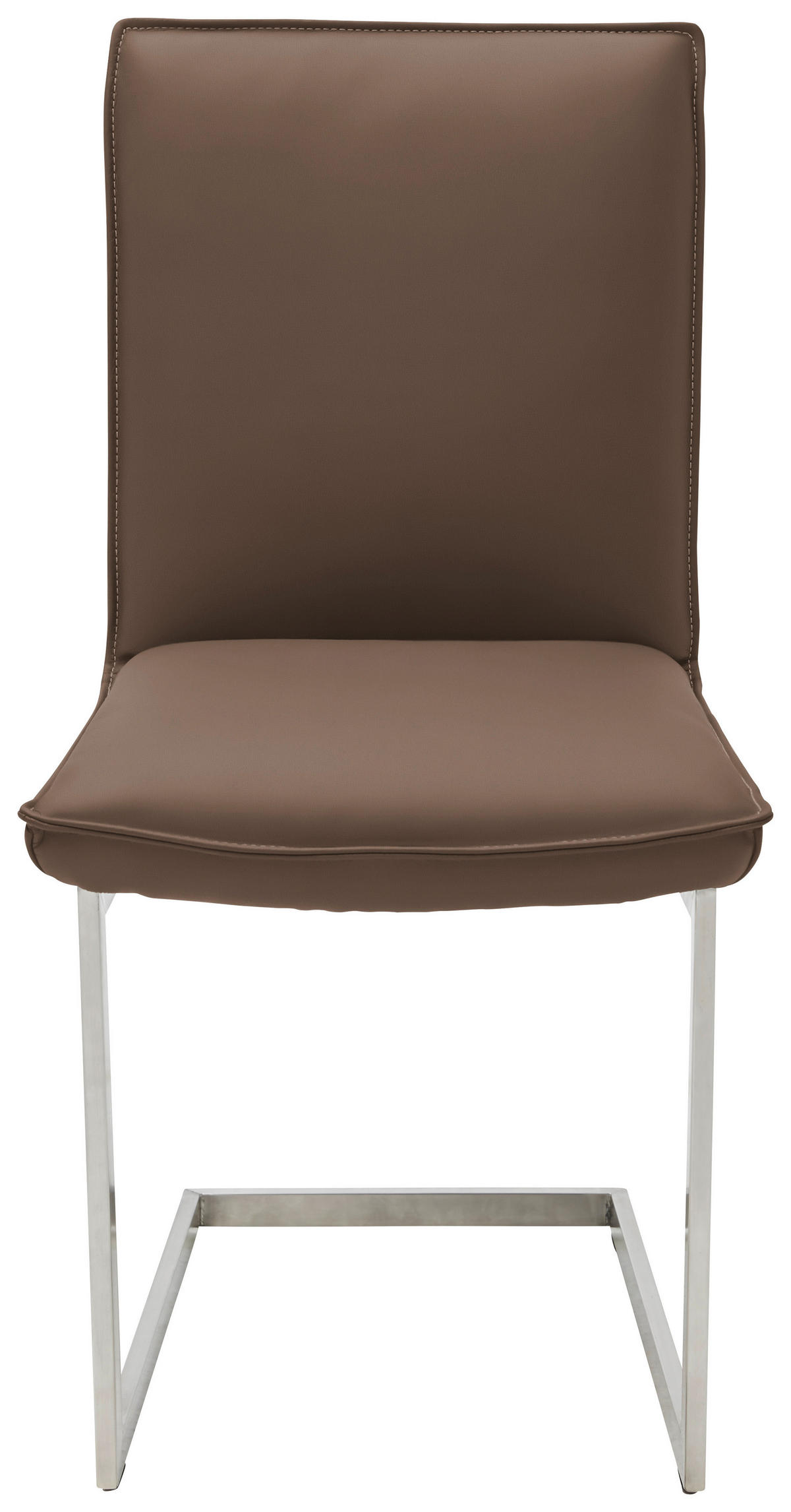 SCHWINGSTUHL  in Nickel Echtleder pigmentiert  - Hellbraun/Edelstahlfarben, Design, Leder/Metall (48/93/65cm) - Ambiente