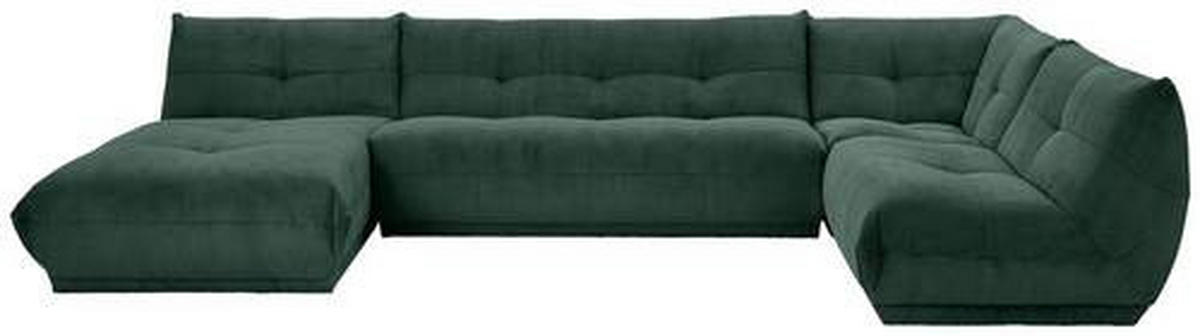 WOHNLANDSCHAFT in Cord Dunkelgrün  - Dunkelgrün, Trend, Textil (185/390/210cm) - Livetastic
