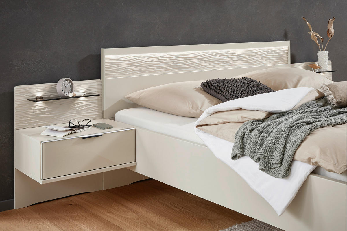 BETTANLAGE 180/200 cm  in Champagner   - Champagner, Design, Glas/Holzwerkstoff (180/200cm) - Dieter Knoll