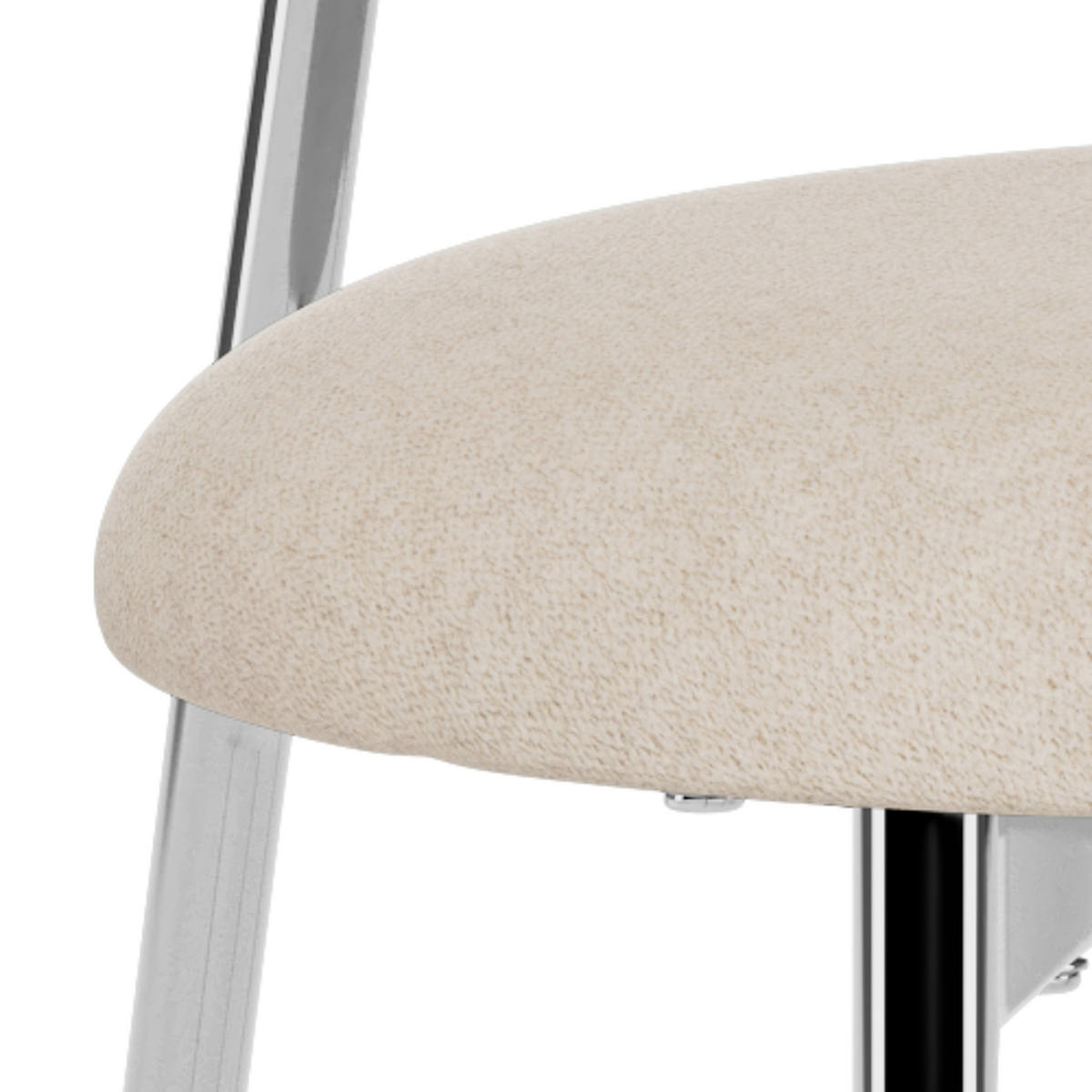 STUHL   Flachgewebe  - Sandfarben/Chromfarben, MODERN, Textil/Metall (47/79/53,5cm) - MID.YOU