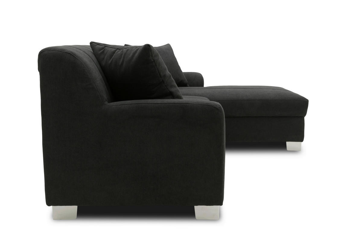 ECKSOFA CAPRI Schwarz  - Chromfarben/Schwarz, KONVENTIONELL, Textil (239/152cm) - MID.YOU