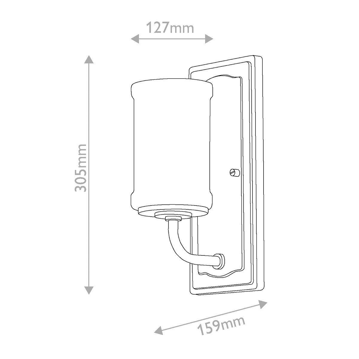 WANDLEUCHTE Kichler 30,5/12,7/15,9 cm  - Messingfarben, KONVENTIONELL, Glas/Metall (30,5/12,7/15,9cm) - Elstead Lighting