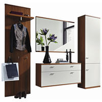 GARDEROBE 4-teilig  in  - Nussbaumfarben/Weiß, Design, Holz/Holzwerkstoff - Invivus