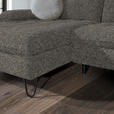 ECKSOFA in Chenille Braun  - Schwarz/Braun, LIFESTYLE, Textil/Metall (180/310cm) - Valnatura