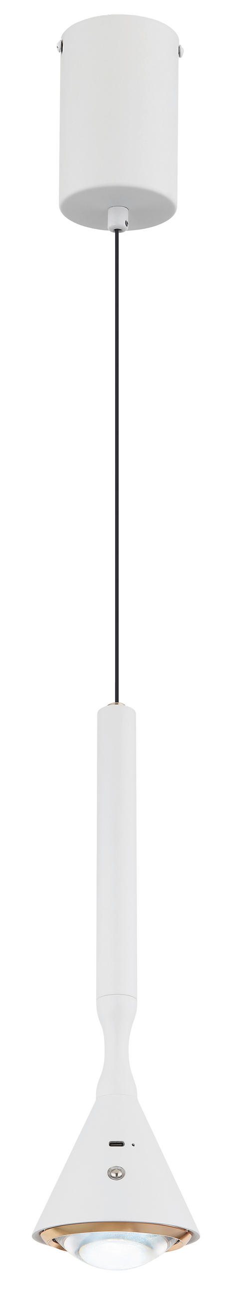 LED-HÄNGELEUCHTE 99/210 cm  - Weiß, Design, Kunststoff/Metall (99/210cm) - Globo