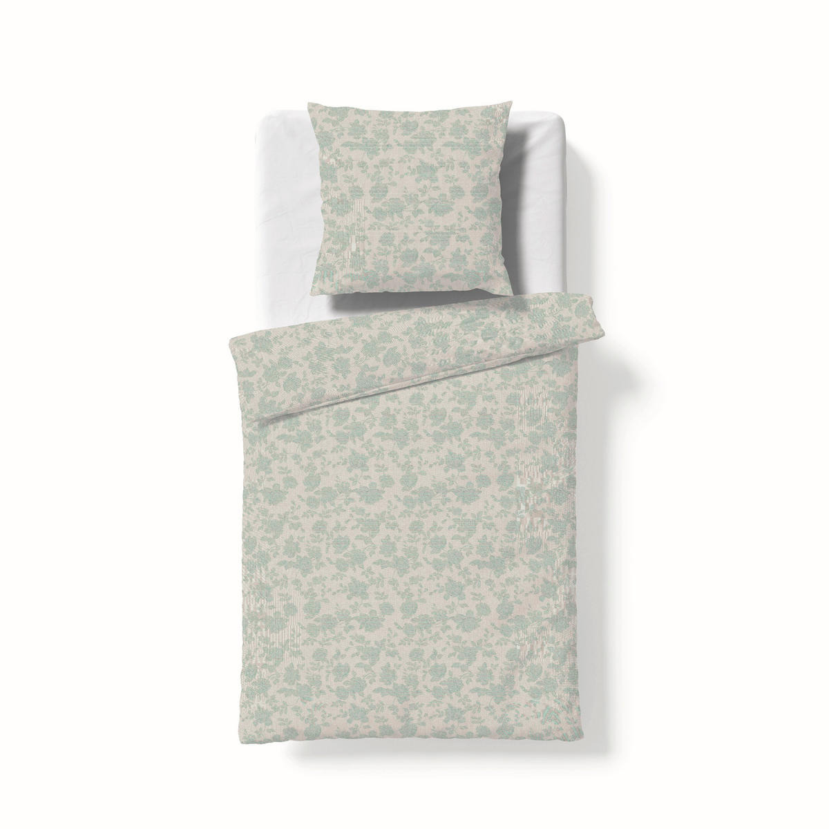 BETTWÄSCHESET Black Premium Tencel Damast Damast 240/240 cm  65 cm/100 cm  - Salbeigrün, Basics, Textil (240/240cm) - Fleuresse