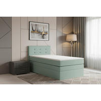BOXSPRINGBETT 90/200 cm,  in Mintgrün, Bettkasten, Topper, H3 = fest  - Schwarz/Mintgrün, MODERN, Kunststoff/Textil (90/200cm) - MID.YOU