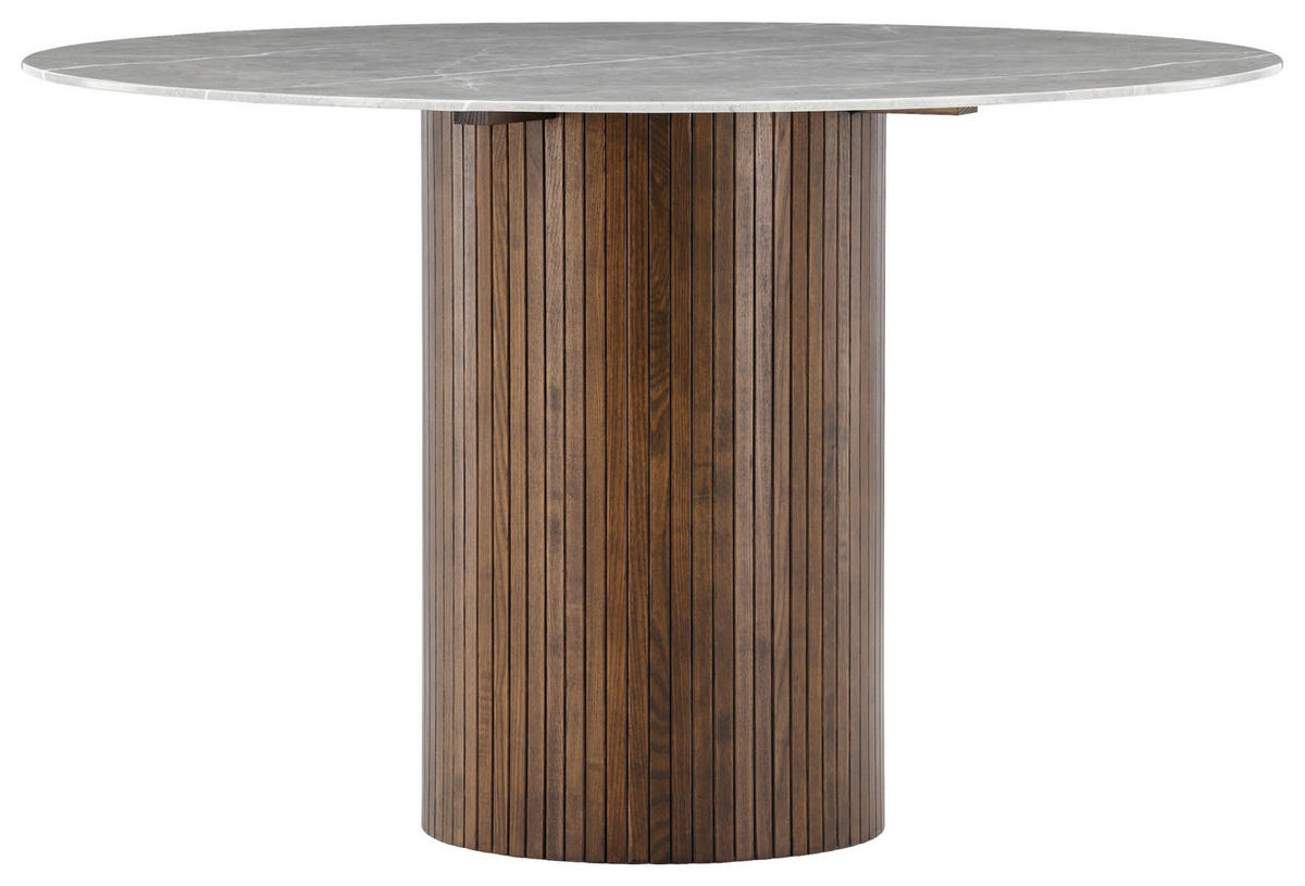 ESSTISCH in Holz, Glas 120/120/74 cm  - Dunkelgrau/Braun, Design, Glas/Holz (120/120/74cm) - Livetastic