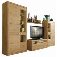 WOHNWAND  in Eichefarben  348,6/205,2/54,9 cm  - Edelstahlfarben/Eichefarben, KONVENTIONELL, Glas/Holz (348,6/205,2/54,9cm) - Valdera
