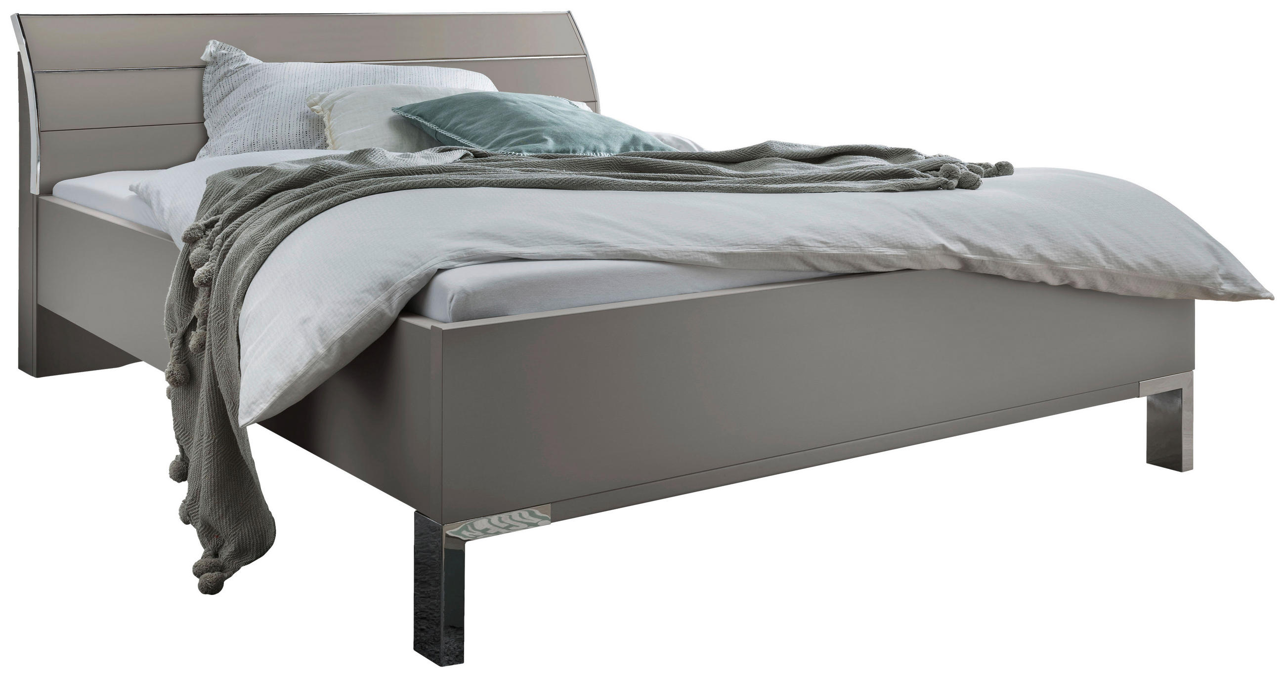 BETT 160/200 cm  Grau   - Chromfarben/Grau, Konventionell, Holzwerkstoff/Metall (160/200cm) - Dieter Knoll