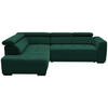 ECKSOFA in Feincord Waldgrün  - Waldgrün/Schwarz, Design, Kunststoff/Textil (205/284cm) - Xora