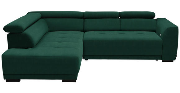 ECKSOFA  in Feincord Waldgrün  205/284 cm  - Waldgrün/Schwarz, Design, Kunststoff/Textil (205/284cm) - Xora