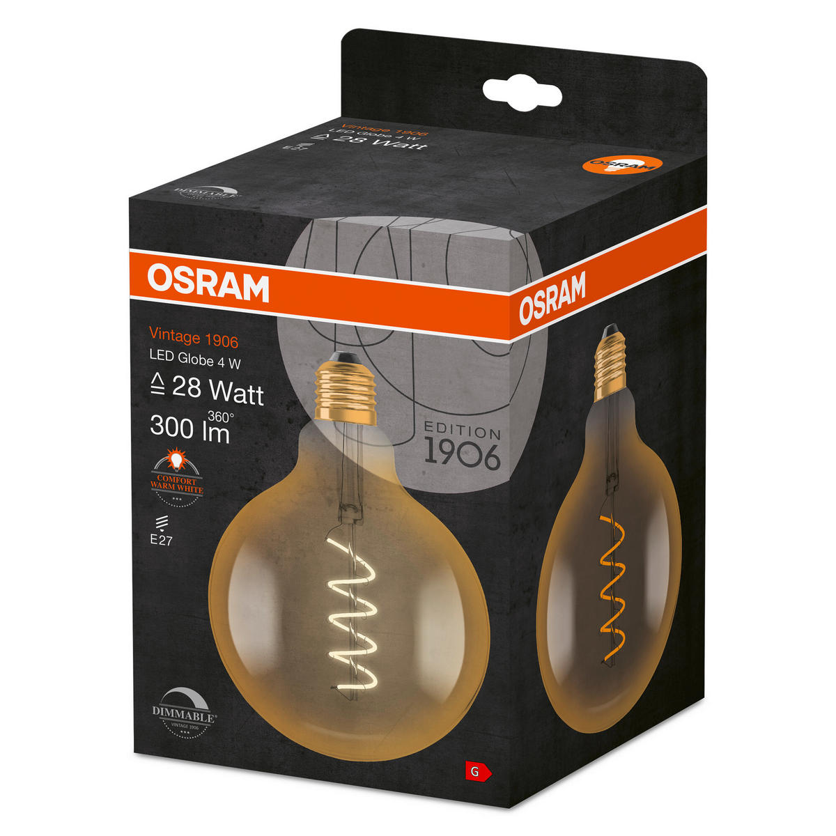 LED-LEUCHTMITTEL   E27 4 W 300 lm  - Goldfarben, Basics, Glas (12,4null) - Osram