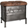SITZBANK 51/48/34 cm  in Anthrazit, Braun  - Anthrazit/Braun, Design, Textil/Metall (51/48/34cm) - Carryhome